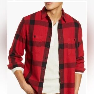 Madewell Heavyweight Twill Work Shirt Red
Windowpane Plaid Men's Long Sleeve M